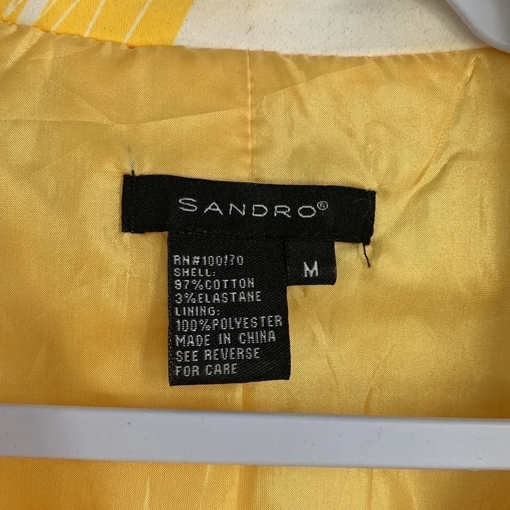 SANDRO | Yellow Abstract Pattern 3/4 Sleeves Size M - Picture 2 of 3